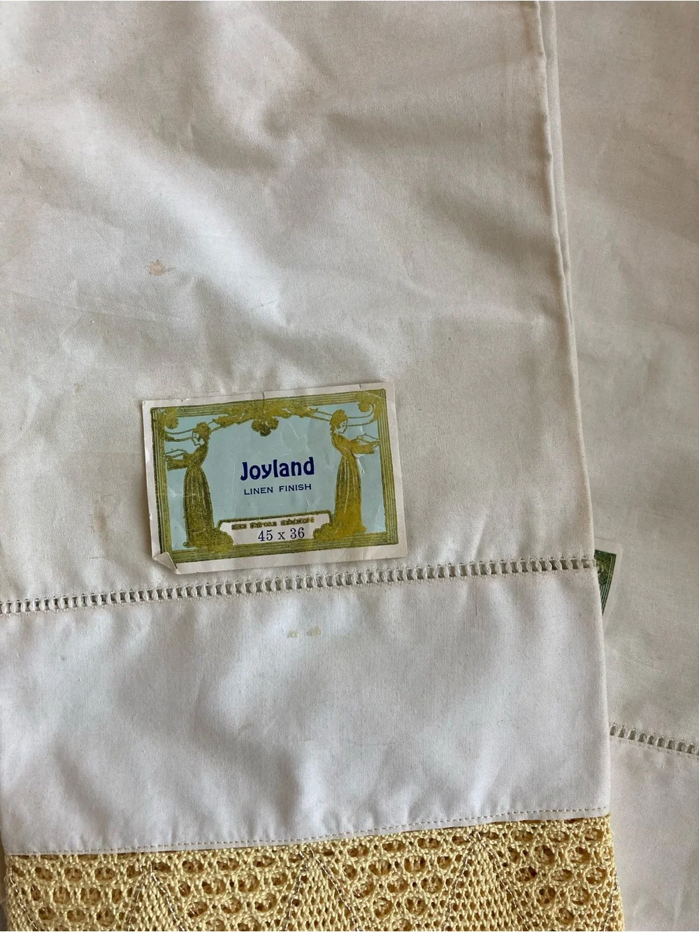 Joyland Pillowcases with Gold Crochet Trim - Set of 2